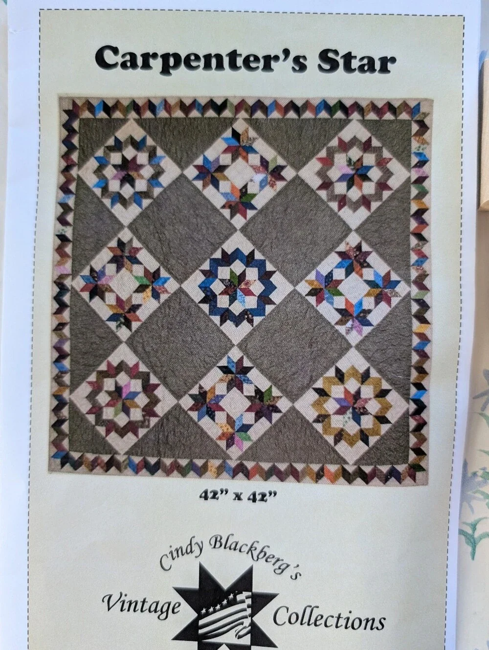 Cindy Blackberg's Carpenter's Star Quilt Pattern Stamp Set 3 Piece NEW Primitive
